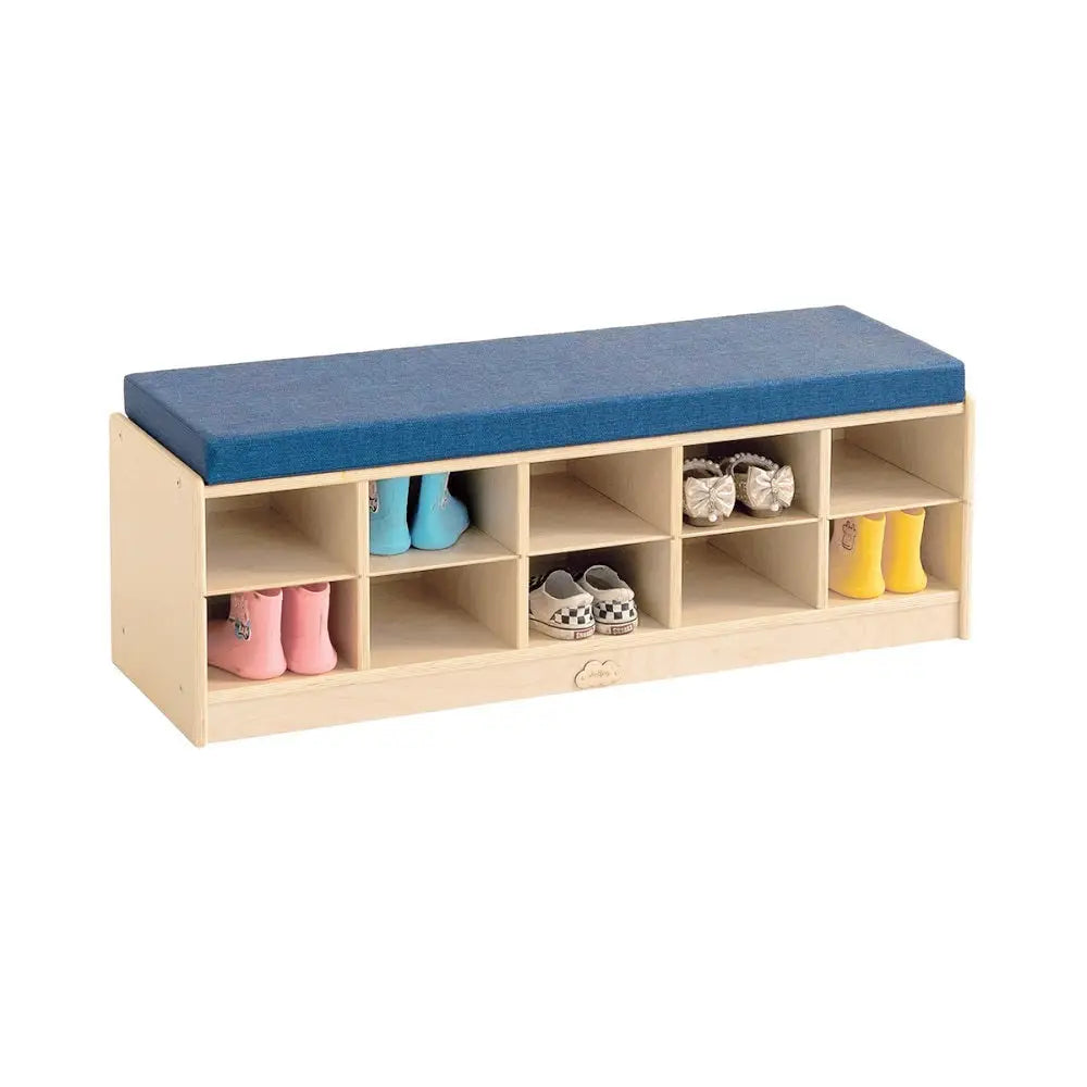 Jooyes 10 Cubbies Kids Shoes Storage Bench - Furniture > Living Room > Shoe Storage