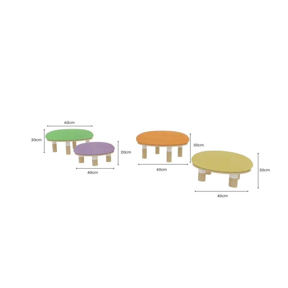 Jooyes Kids 4 Colour Round Velvet Ottoman Set of 4 - Baby & Kids > Baby & Kid’s Toys > Pretend Play