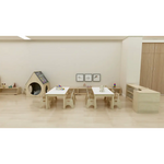 Jooyes Kids Birch and White Rectangular Table - H58cm - Furniture > Dining > Dining Tables