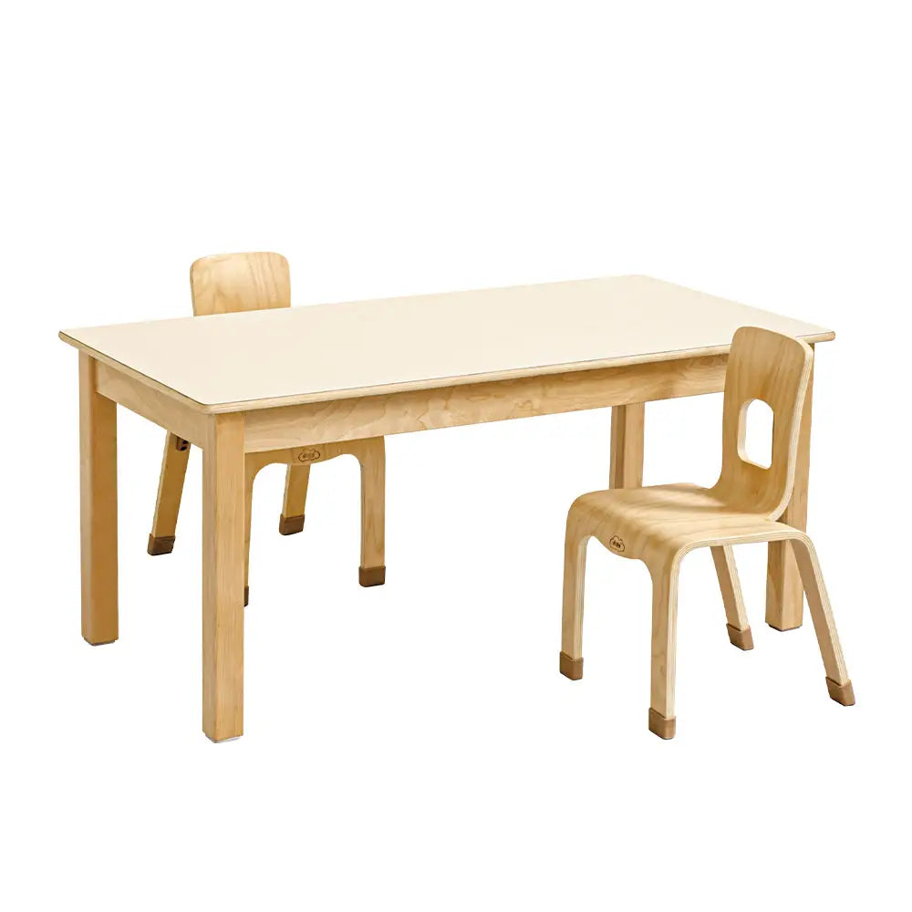 Jooyes Kids Birch and White Rectangular Table - H58cm - Furniture > Dining > Dining Tables
