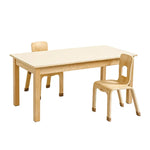 Jooyes Kids Birch and White Rectangular Table - H58cm - Furniture > Dining > Dining Tables