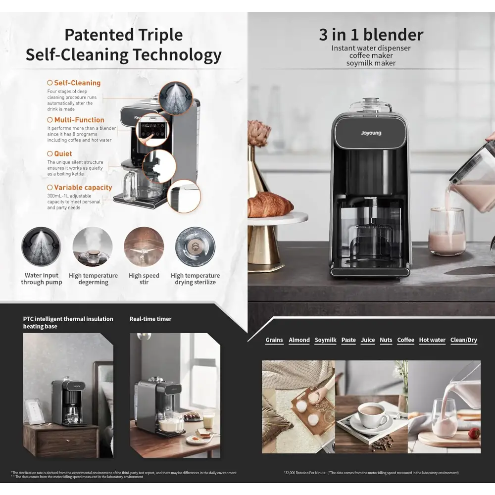 Joyoung K1S Pro Soymilk Machine Soybean Milk Coffee Maker Juicer Water Dispenser - Appliances > Kitchen Appliances >