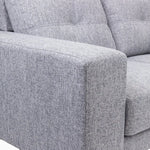 Juliet 2 Seater Sofa Soft Fabric Uplholstered Lounge Couch with LHF Chaise Grey - Furniture > Sofas
