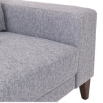 Juliet 2 Seater Sofa Soft Fabric Uplholstered Lounge Couch with LHF Chaise Grey - Furniture > Sofas