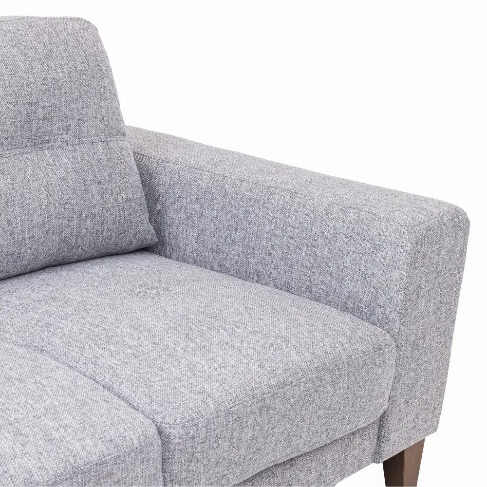 Juliet 2 Seater Sofa Soft Fabric Uplholstered Lounge Couch with RHF Chaise Grey - Furniture > Sofas