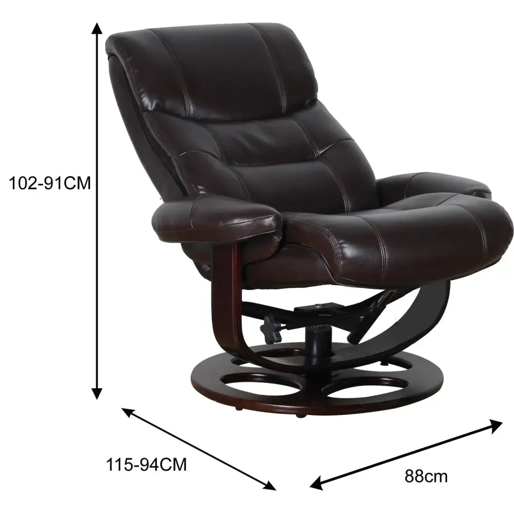 Julio Faux Leather Premium Reclining Lounge Arm Chair w/ Ottoman Swivel Sofa - Furniture > Bar Stools & Chairs > Arm
