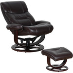 Julio Faux Leather Premium Reclining Lounge Arm Chair w/ Ottoman Swivel Sofa - Furniture > Bar Stools & Chairs > Arm