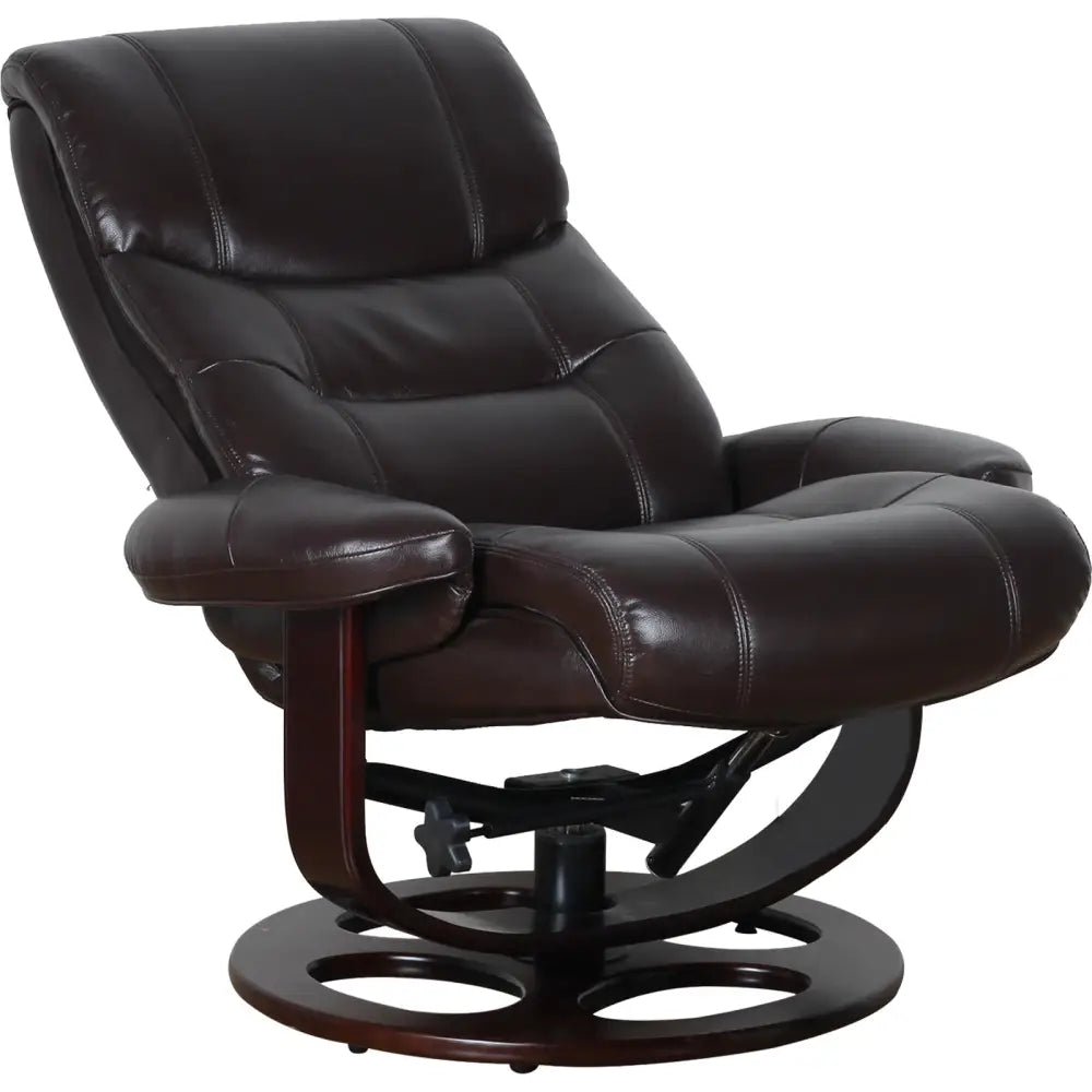 Julio Faux Leather Premium Reclining Lounge Arm Chair w/ Ottoman Swivel Sofa - Furniture > Bar Stools & Chairs > Arm
