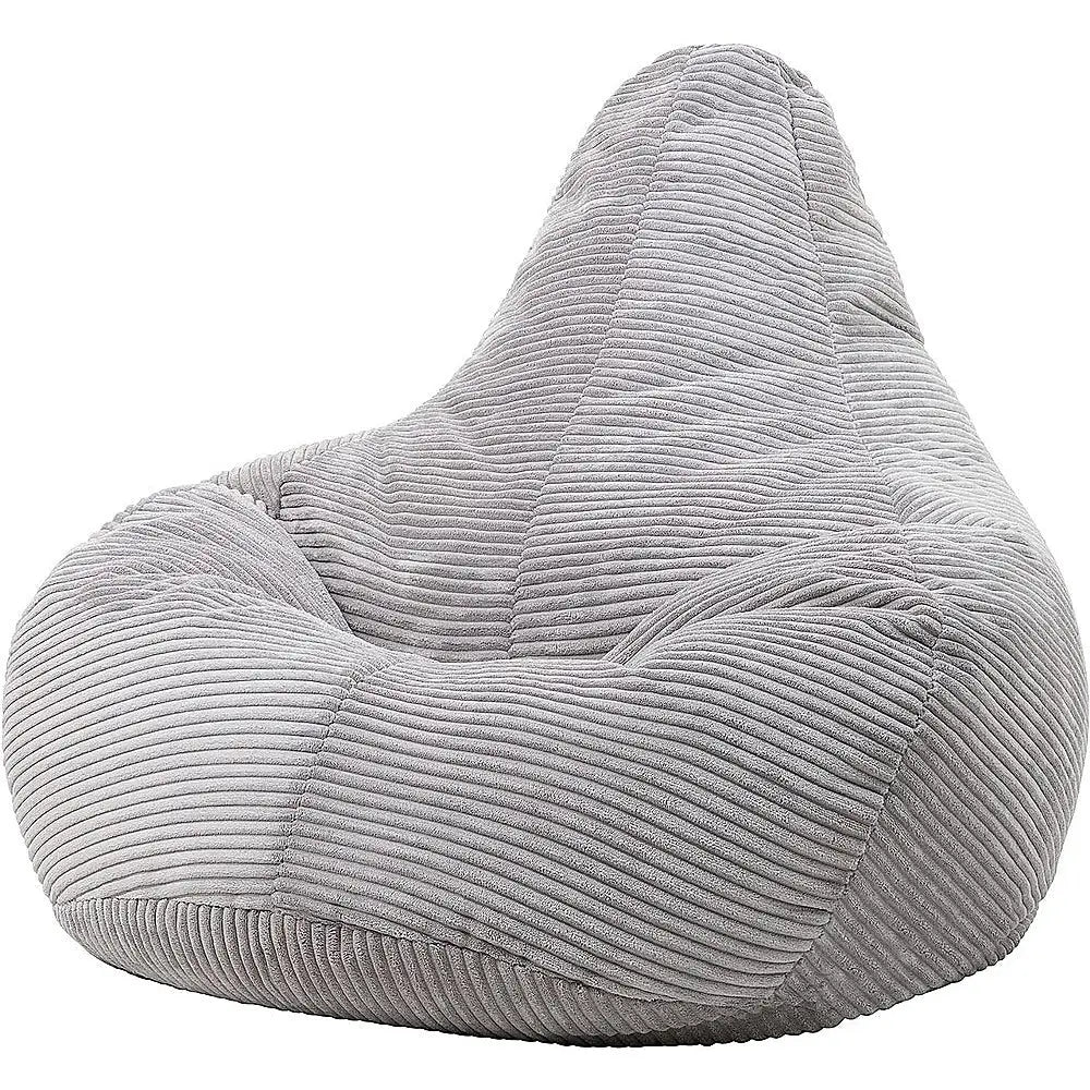 Jumbo Cord Beanbag Chair Cover Unfilled Large Bean Bag - Grey - Furniture > Office