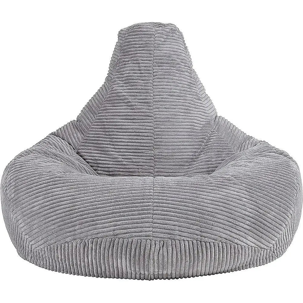Jumbo Cord Beanbag Chair Cover Unfilled Large Bean Bag - Grey - Furniture > Office