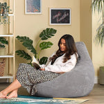 Jumbo Cord Beanbag Chair Cover Unfilled Large Bean Bag - Grey - Furniture > Office