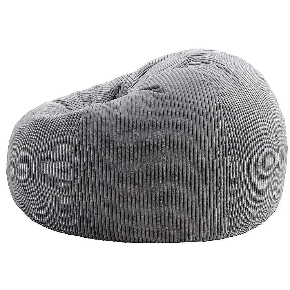 Jumbo Cord Beanbag Chair Cover Unfilled Large Bean Bag - Grey - Furniture > Office