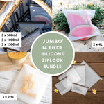Jumbo’ Silicone Zip Lock Eco Friendly Food Storage Bundle - Home & Garden > Kitchenware