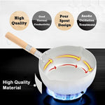 Justcook 20cm Japanese-style Stainless Steel Xueping Pot White Handle - Home & Garden > Kitchenware