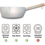 Justcook 20cm Japanese-style Stainless Steel Xueping Pot White Handle - Home & Garden > Kitchenware