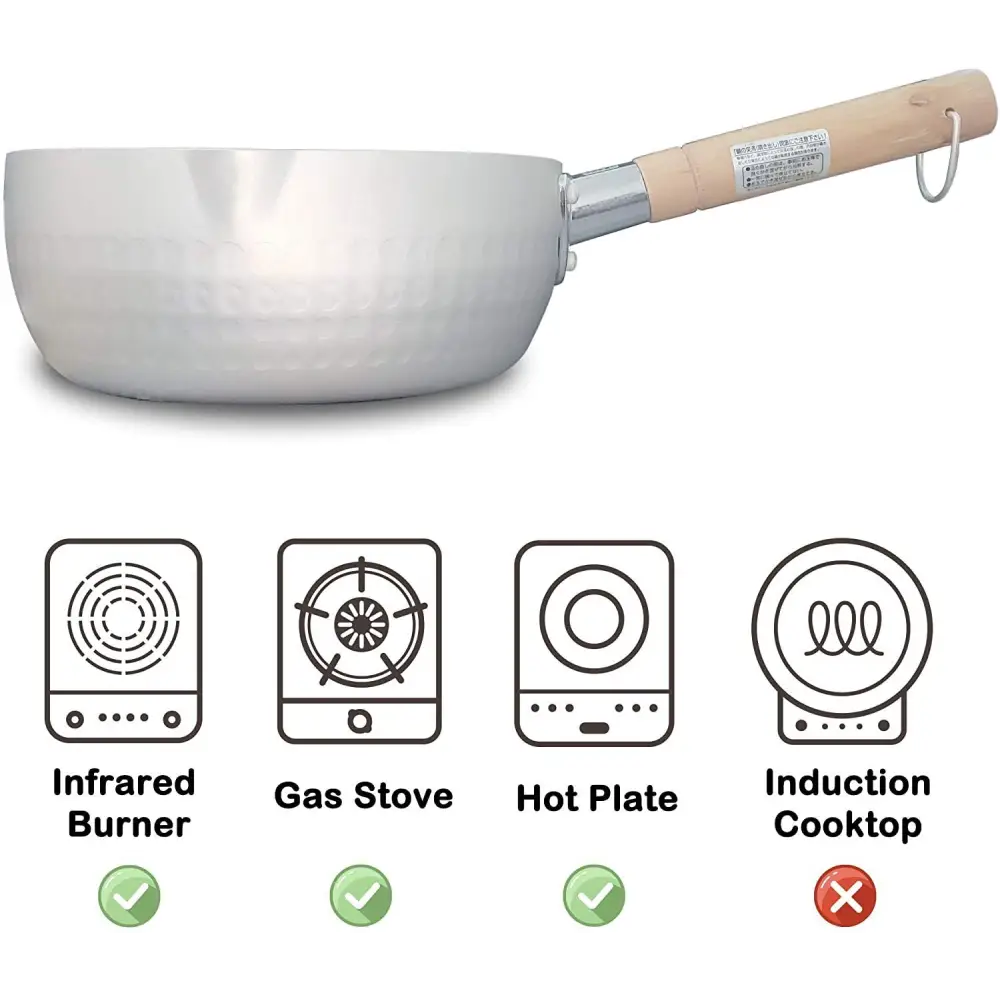Justcook 20cm Japanese-style Stainless Steel Xueping Pot White Handle - Home & Garden > Kitchenware