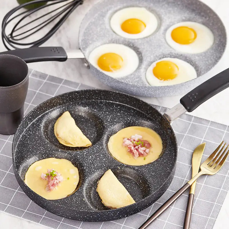 Justcook 24cm 4 Mold Non-Stick Egg Cooker Frying Pan - Black - Home & Garden > Kitchenware