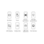 JY Penguin Lamp USB Rechargeable Reading Light Portable Bedside- Black - Home & Garden > Lighting