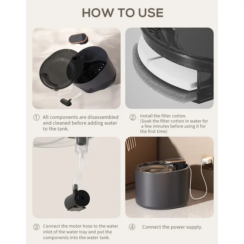 JY Pet Automatic Cat Water Fountain 3L - White - Home & Garden > Kitchenware