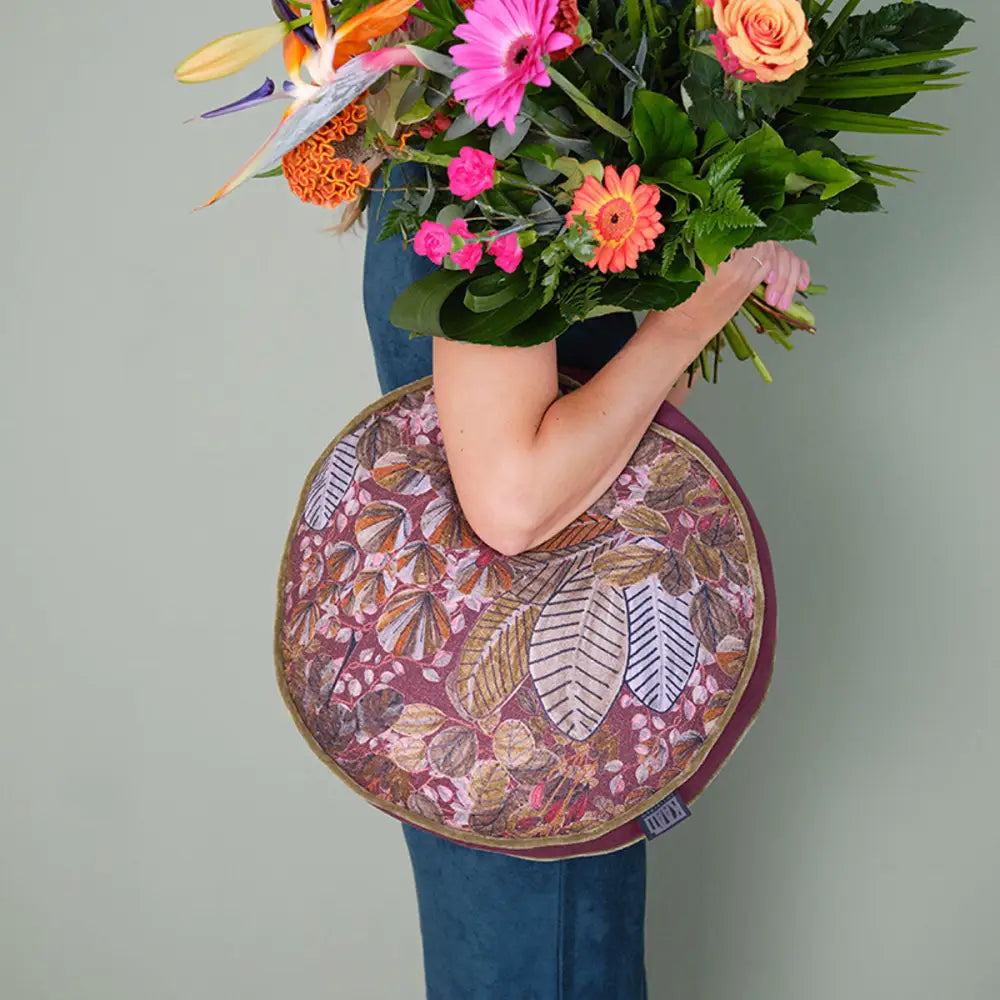 KAAT Amsterdam Asa Multi Botanical Round Filled Cushion 40cm Diameter - Home & Garden > Decor > Cushions & Throws