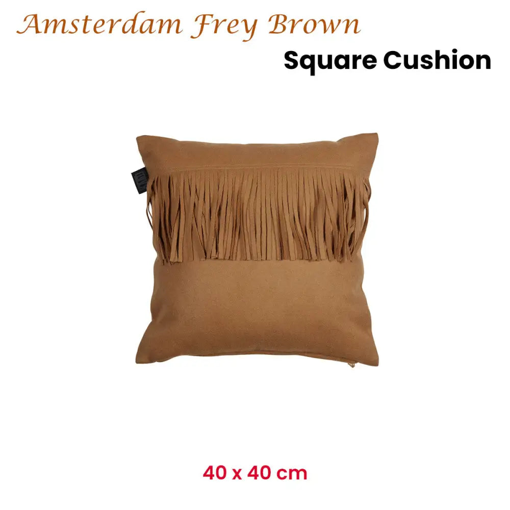 KAAT Amsterdam Frey Brown Square Filled Cushion 40cm x 40cm - Home & Garden > Decor > Cushions & Throws