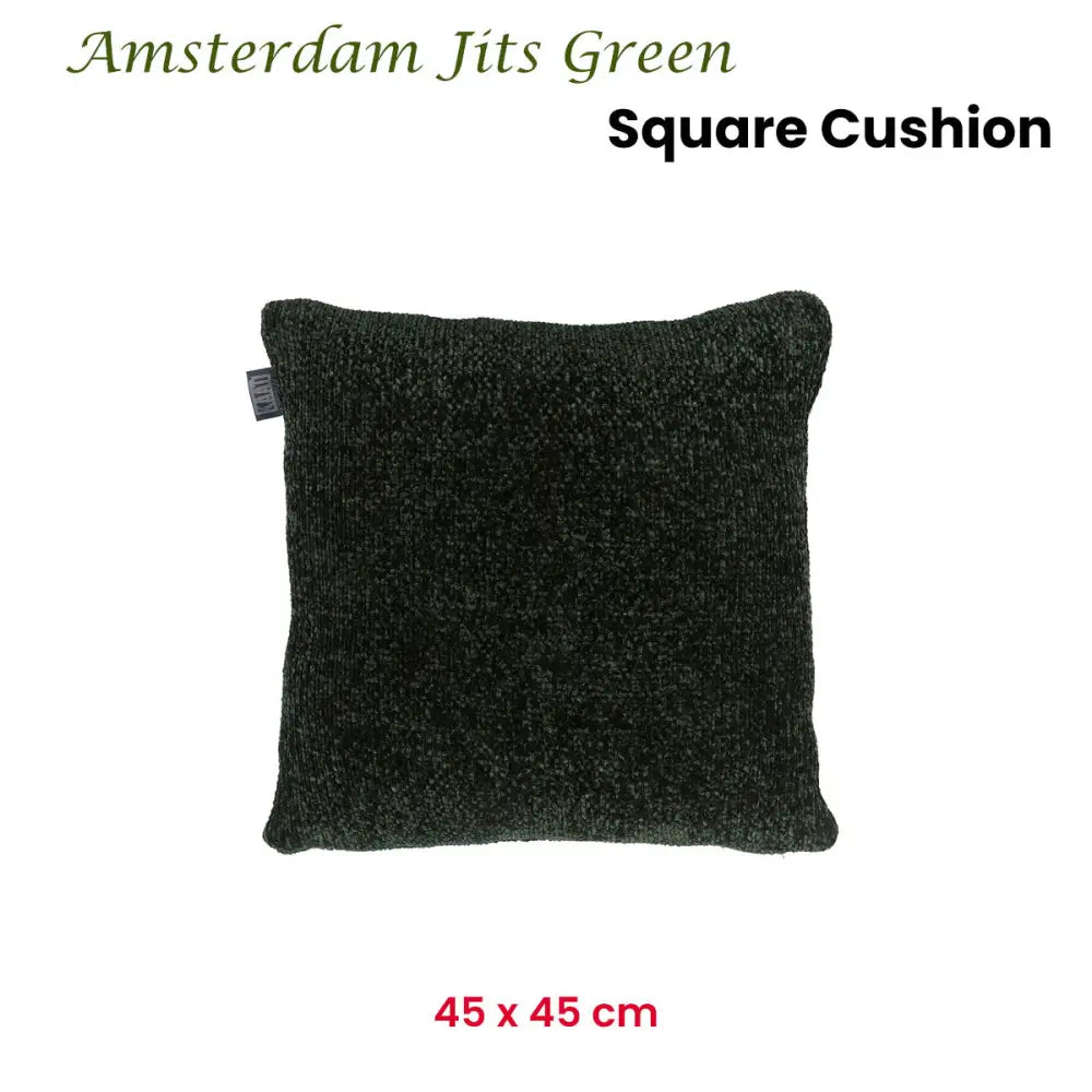 KAAT Amsterdam Jits Green Square Filled Cushion 45cm x 45cm - Home & Garden > Decor > Cushions & Throws