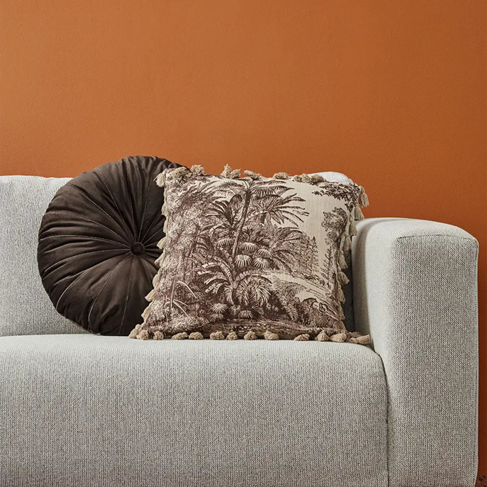 KAAT Amsterdam Mandarin Brown Round Filled Cushion 40cm Diameter - Home & Garden > Decor > Cushions & Throws