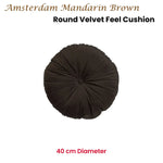 KAAT Amsterdam Mandarin Brown Round Filled Cushion 40cm Diameter - Home & Garden > Decor > Cushions & Throws