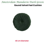 KAAT Amsterdam Mandarin Dark Green Round Filled Cushion 40cm Diameter - Home & Garden > Decor > Cushions & Throws