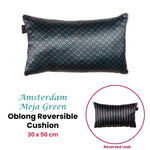 KAAT Amsterdam Meja Green Reversible Oblong Filled Cushion 30cm x 50cm - Home & Garden > Decor > Cushions & Throws