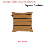 KAAT Amsterdam Myron Brown Stripe Square Filled Cushion 40cm x 40cm - Home & Garden > Decor > Cushions & Throws