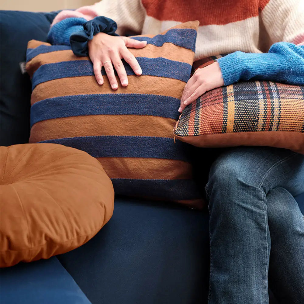 KAAT Amsterdam Nissa Multi Stripe Square Filled Cushion 45cm x 45cm - Home & Garden > Decor > Cushions & Throws