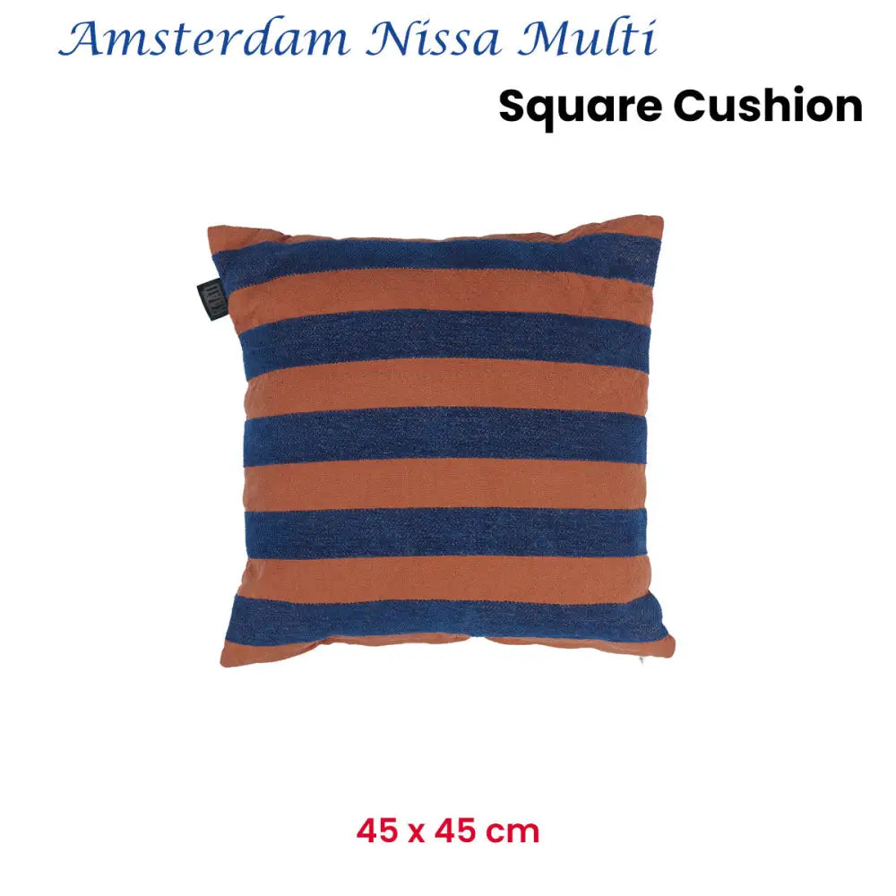 KAAT Amsterdam Nissa Multi Stripe Square Filled Cushion 45cm x 45cm - Home & Garden > Decor > Cushions & Throws