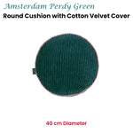 KAAT Amsterdam Perdy Green Round Filled Cushion 40cm Diameter - Home & Garden > Decor > Cushions & Throws