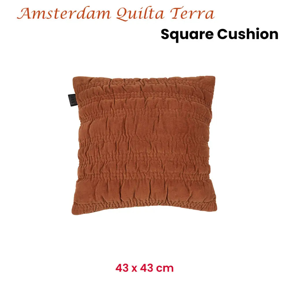 KAAT Amsterdam Quilta Terra Square Filled Cushion 43cm x 43cm - Home & Garden > Decor > Cushions & Throws