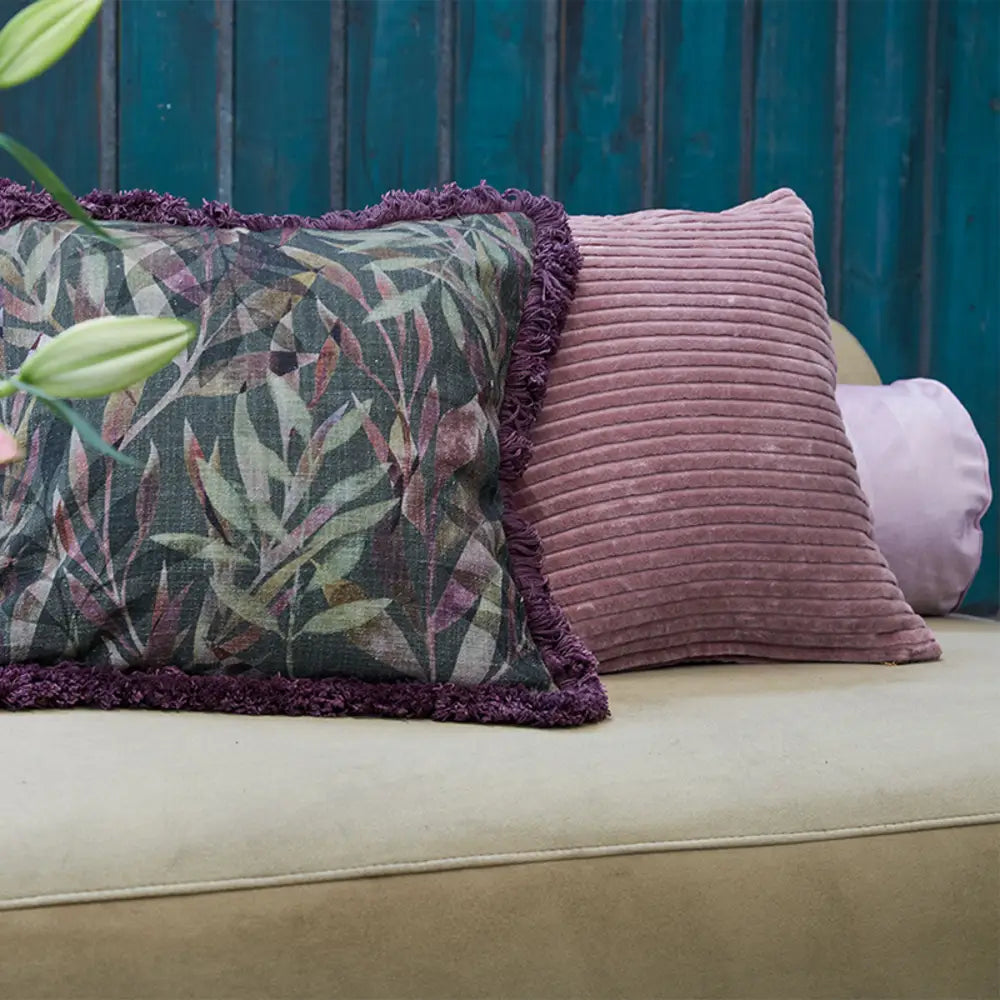 KAAT Amsterdam Ribbed Pink Square Filled Cushion 43cm x 43cm - Home & Garden > Decor > Cushions & Throws