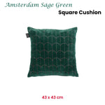 KAAT Amsterdam Sage Green Square Filled Cushion 43cm x 43cm - Home & Garden > Decor > Cushions & Throws
