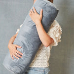 KAAT Amsterdam Softy Stripe Blue Grey Oblong Neckroll Filled Cushion 22cm x 70cm - Home & Garden > Decor > Cushions &