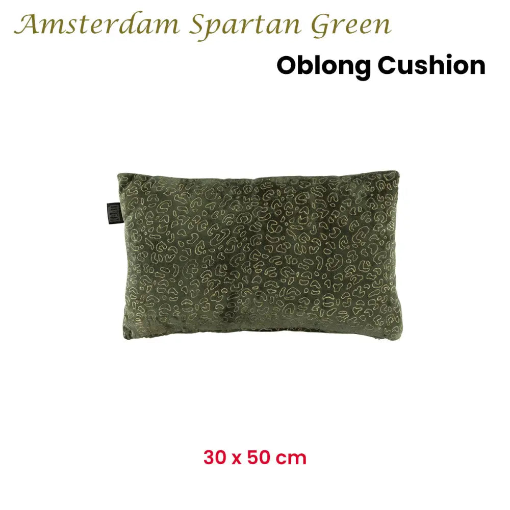 KAAT Amsterdam Spartan Green Animal Print Oblong Filled Cushion 30cm x 50cm - Home & Garden > Decor > Cushions & Throws