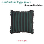 KAAT Amsterdam Viggo Green Stripe Square Filled Cushion 45cm x 45cm - Home & Garden > Decor > Cushions & Throws