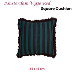KAAT Amsterdam Viggo Red Stripe Square Filled Cushion 45cm x 45cm - Home & Garden > Decor > Cushions & Throws