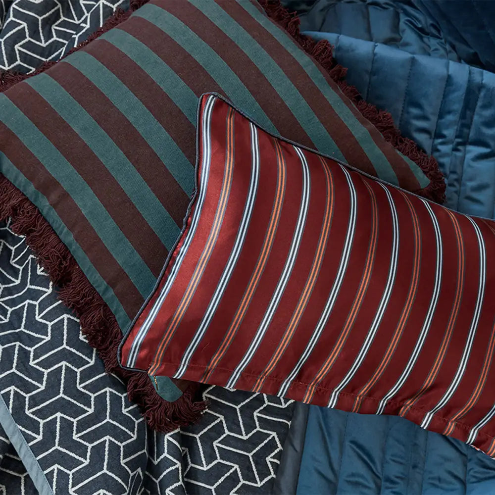 KAAT Amsterdam Viggo Red Stripe Square Filled Cushion 45cm x 45cm - Home & Garden > Decor > Cushions & Throws