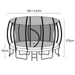 Kahuna 16ft Outdoor Trampoline Kids Children With Safety Enclosure Pad Mat Ladder Basketball Hoop Set - Rainbow - Baby