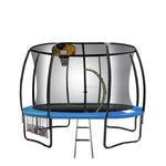 Kahuna 16ft Outdoor Trampoline Kids Children With Safety Enclosure Pad Mat Ladder Basketball Hoop Set - Blue - Baby &