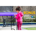 Kahuna 8ft Outdoor Trampoline Kids Children With Safety Enclosure Mat Pad Net Ladder Basketball Hoop Set - Purple