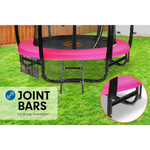 Kahuna 8ft Outdoor Trampoline Kids Children With Safety Enclosure Mat Pad Net Ladder Basketball Hoop Set - Pink - Baby
