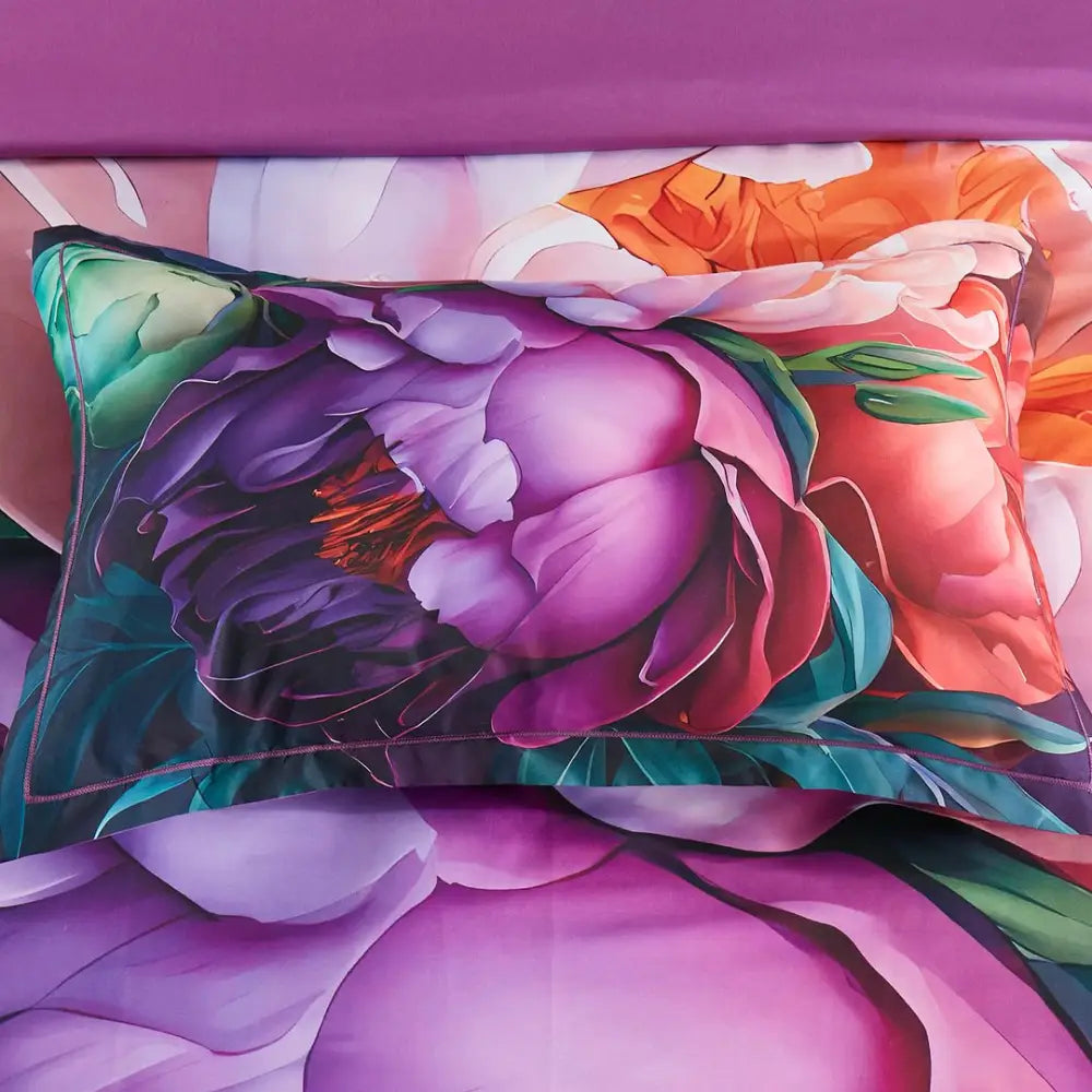 Kaie Floral Quilt Cover Set - Queen Size - Home & Garden > Bedding