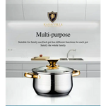 Kaisa Villa 5.8 Litre Casserole Pot Stainless Steel Induction Cooking Stock Stew - Home & Garden > Kitchenware