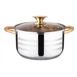 Kaisa Villa 5.8 Litre Casserole Pot Stainless Steel Induction Cooking Stock Stew - Home & Garden > Kitchenware