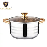 Kaisa Villa 5.8 Litre Casserole Pot Stainless Steel Induction Cooking Stock Stew - Home & Garden > Kitchenware
